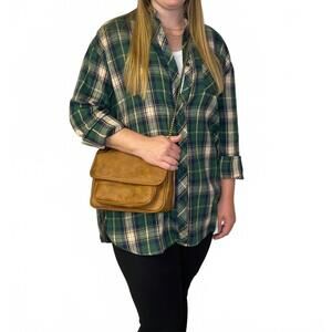 NEW JESS LEA lola flannel tunic in blue plaid